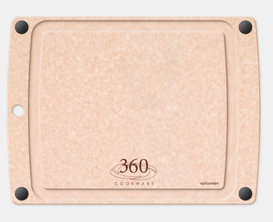 Lightweight cutting board with non-slip feet and juice groove, 17x13 inches