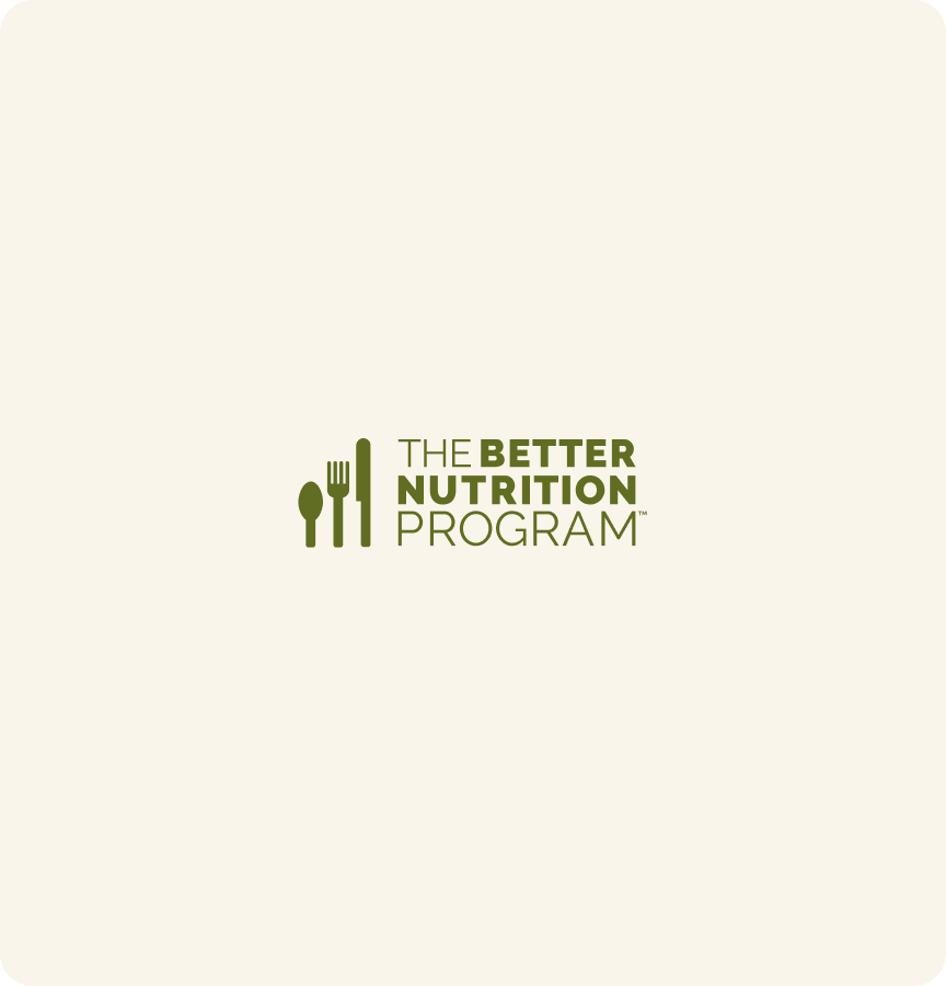 The Better Nutrition Program logo featuring utensils and text.