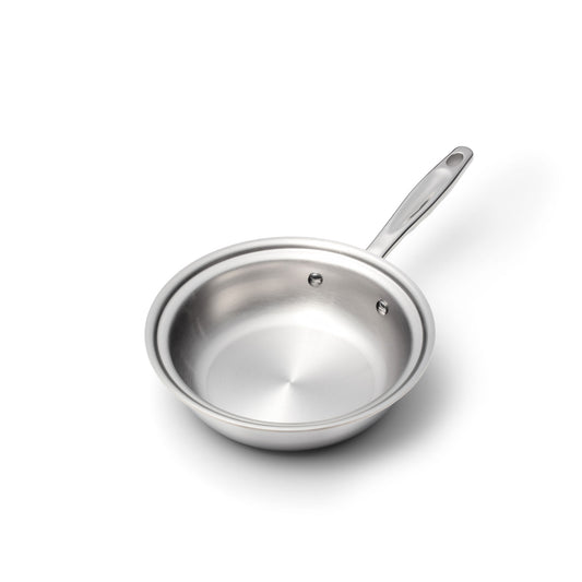 8-inch covered stainless steel fry pan, ideal for versatile stovetop cooking