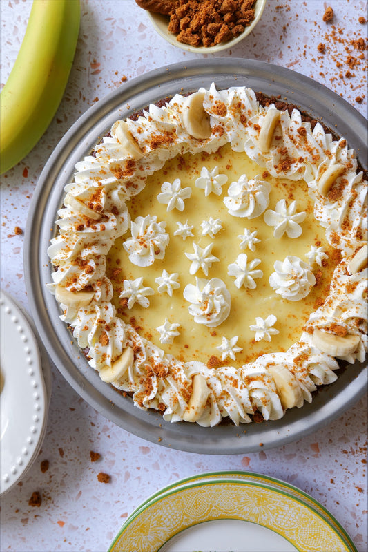 Banana Cream Pie with a Biscoff Cookie Crust