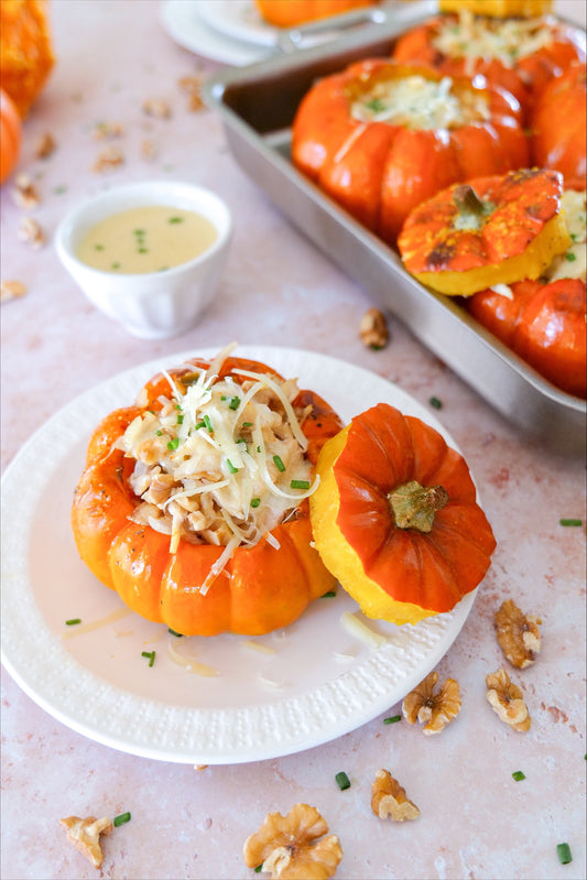 Walnut Chicken Stuffed Pumpkins