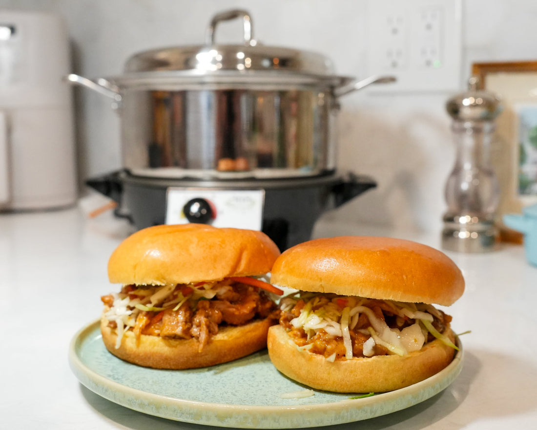 Slow Cooker Pulled Pork with Honey Mustard Barbecue Sauce