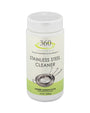 360 Stainless Steel Cleaner in a 12 oz container with a warning about corrosiveness