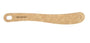 Side view of large wooden spoon spatula showing curved spreading blade and hanging hole with Epicurean logo on white background