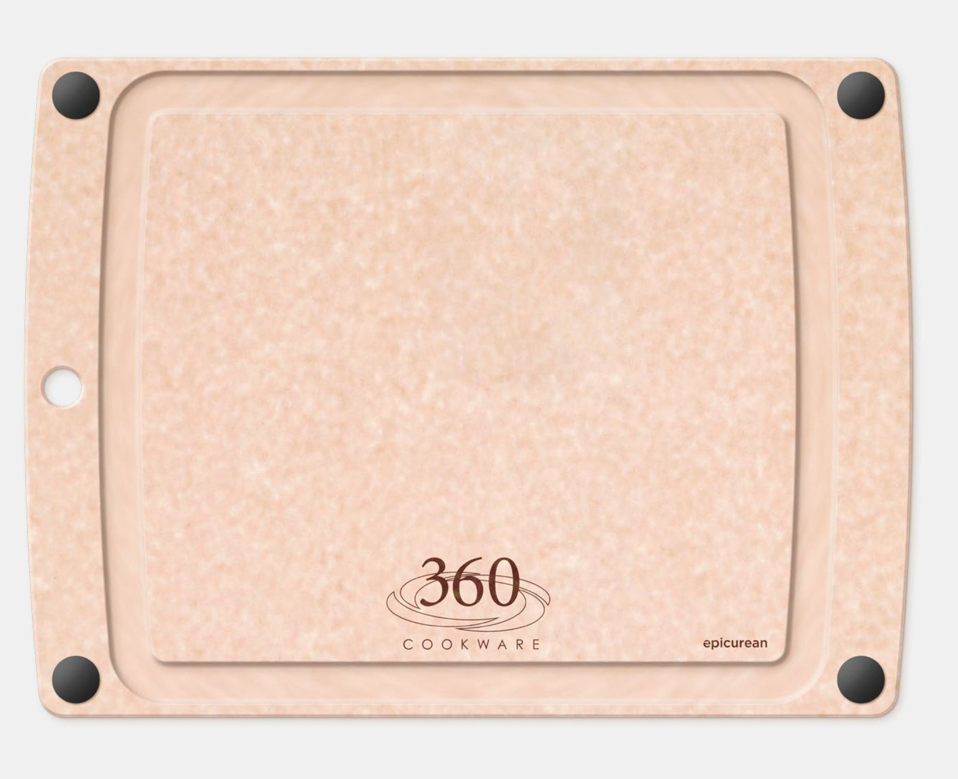 Lightweight cutting board with non-slip feet and juice groove, 17x13 inches