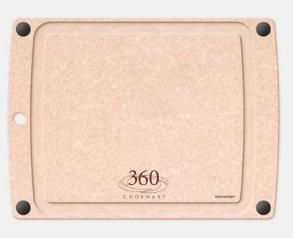 Lightweight cutting board with non-slip feet and juice groove, 17x13 inches