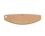 Top view of 16-inch Pizza Cutter rocker blade, tan composite with 0.19in thickness, hanging hole and centered epicurean logo