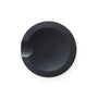 Top-down view of Slate Round tool rest showing round slate surface with notched edge for holding utensils on white background