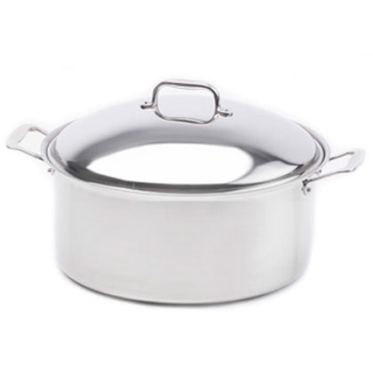 12-quart stainless steel stock pot with cover, ideal for soups and stews