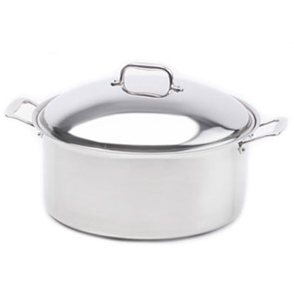 12-quart stainless steel stock pot with cover, ideal for soups and stews