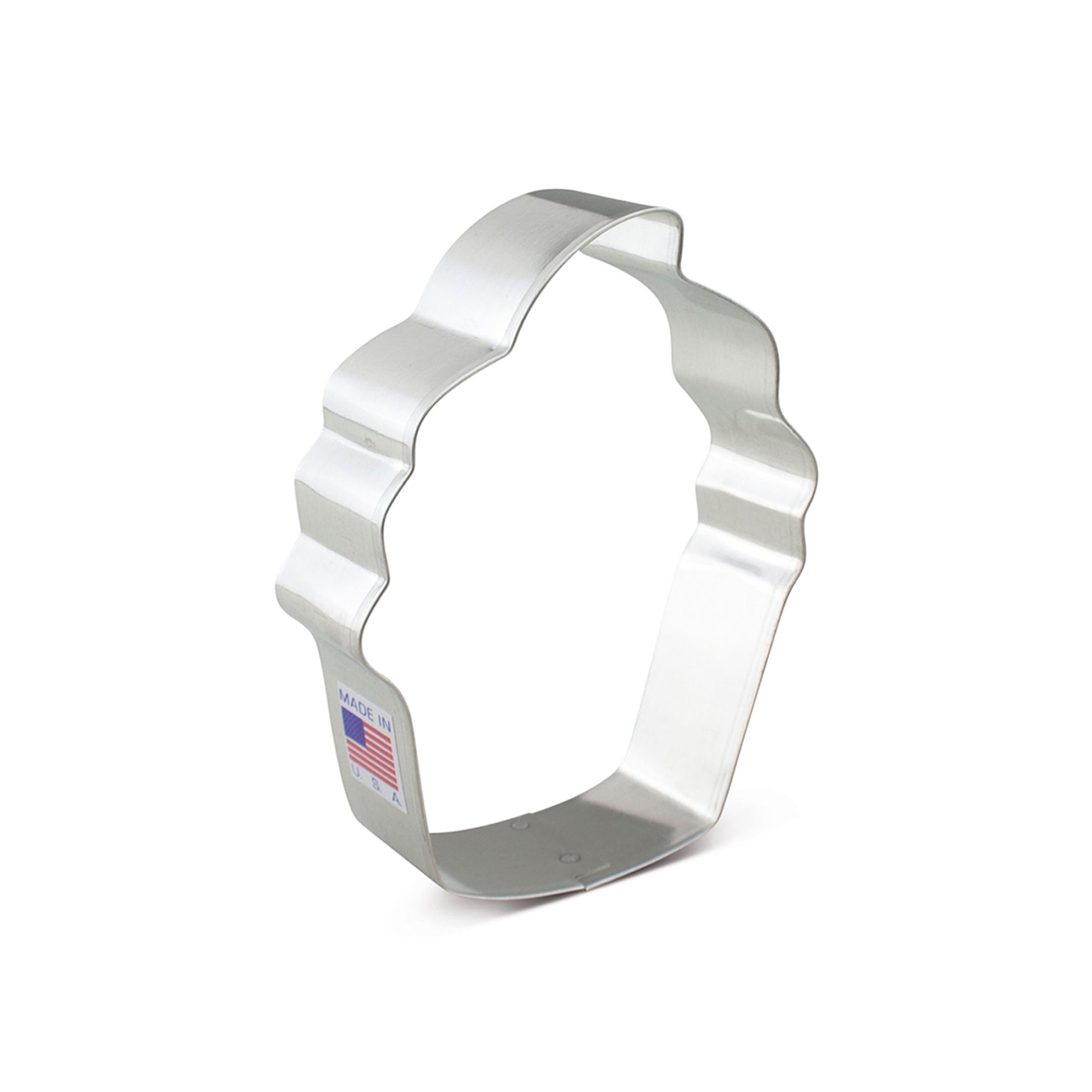 4-inch stainless steel cupcake cookie cutter with American flag label