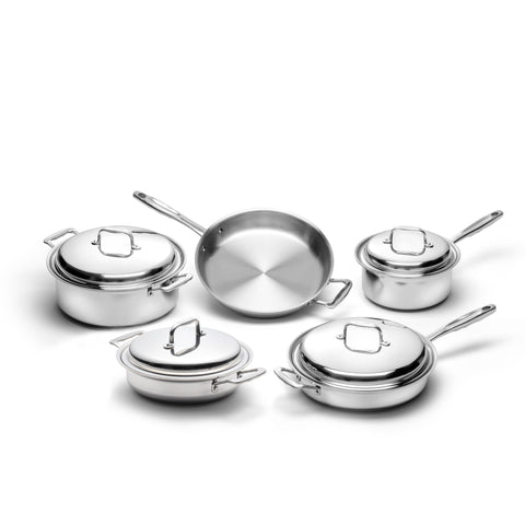 9 Piece Stainless Steel Cookware Set + Free Gift Slow Cooker Base