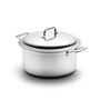 Stainless-steel stockpot with lid and side handles