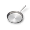 10 Inch Fry Pan with a stainless steel finish and a long handle