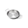 stainless steel sauté pan with two loop handles and brushed interior