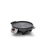 Nonstick electric tabletop griddle with temperature dial and red indicator light