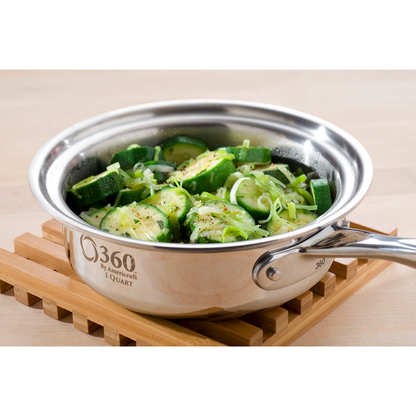 Factory Seconds Stainless Steel 1 Quart Saucepan with Cover - 360 Cookware